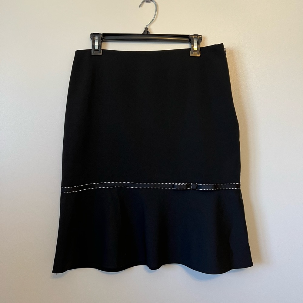 Giorgio Fiorlini Collection Black Skirt Ribbon Detail Size 10